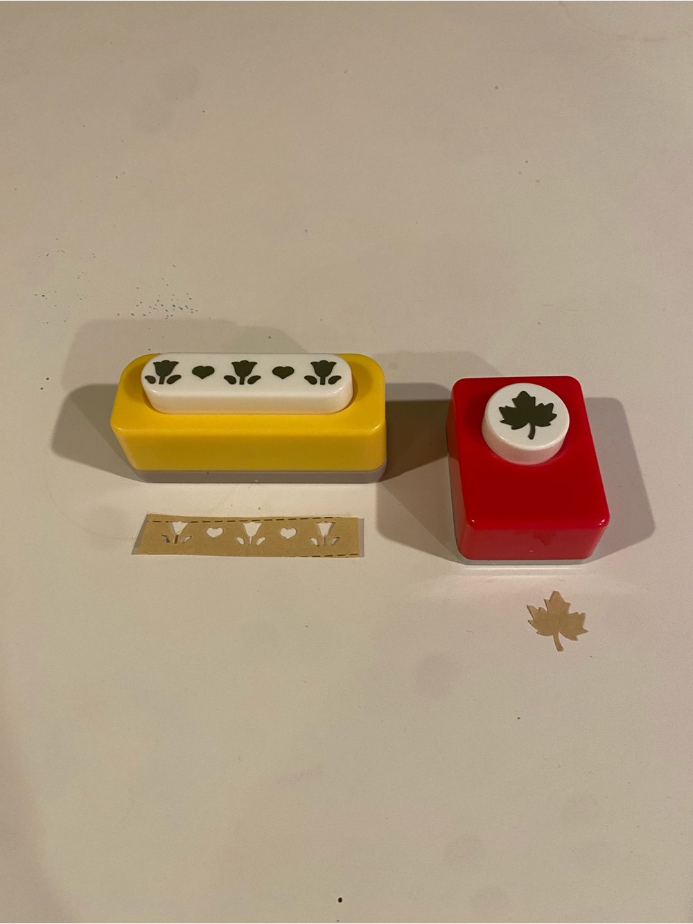 Paper Cut Out Stamps - Maple leafs and Floral arrangement